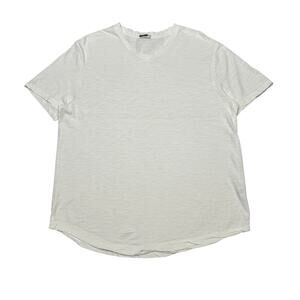 Buck Mason Slub Curved Hem T Shirt Men's Large Quiet Luxury Americana